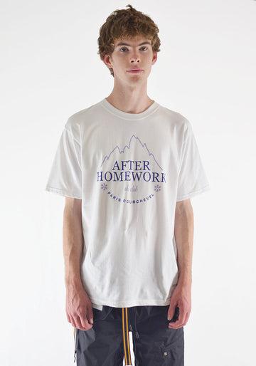 AFTER HOMEWORK SHUTTER SKI CLUB T-SHIRT WHITE