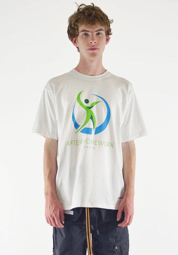 AFTER HOMEWORK HEALTH PRINTED T-SHIRT WHITE