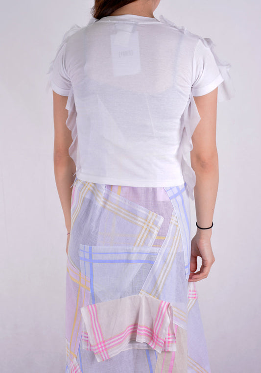 AFTER HOMEWORK VOILE1 WOMENS T-SHIRT WHITE W/WHITE VOILE