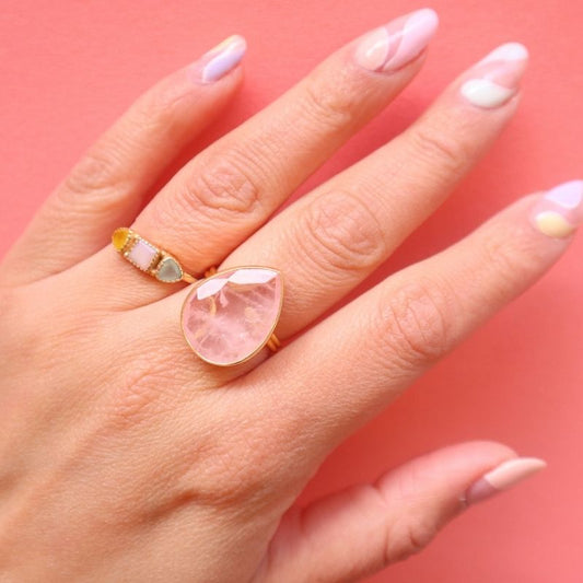 Anillo Formentera Rosa cuarzo