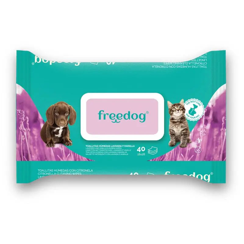 Freedog Toallitas Húmedas Lavanda y Vainilla 40 ud