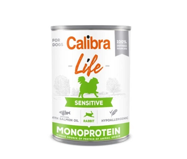 Calibra Dog Life Lata Sensitive Conejo 6 ud