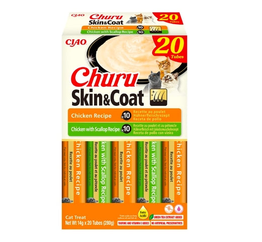 Churu Variedades Skin&Coat Snack Cremoso de Pollo y Vieira 20 ud