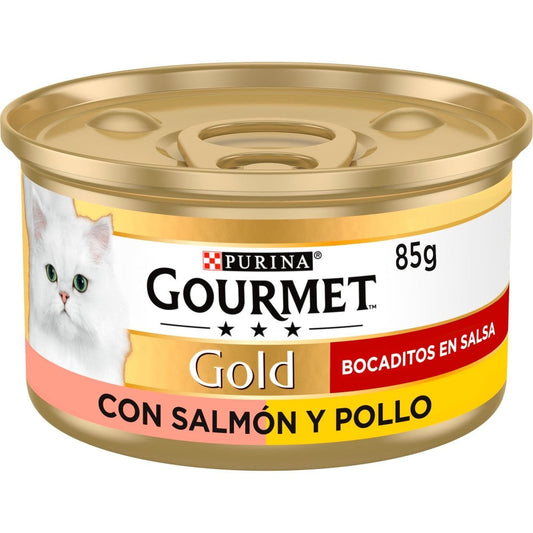 Purina Gourmet Gold Bites in Sauce with Salmon and Chicken Wet Food 24 units