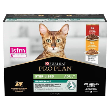 Purina Pro Plan Feline Multi Sterilized Wet Food Beef Chicken 10x85g