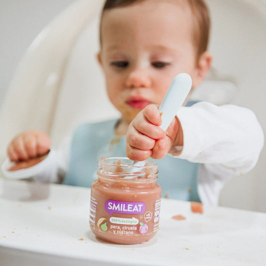 SMILEAT Tarrito Ecológico Pera, Ciruela y Plátano 130g