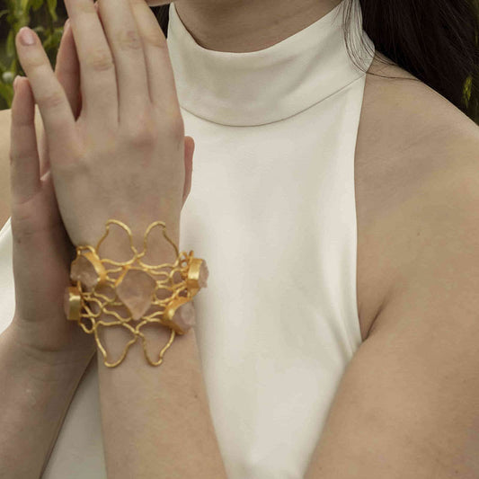 Brazalete Úrsula Rosa Cuarzo