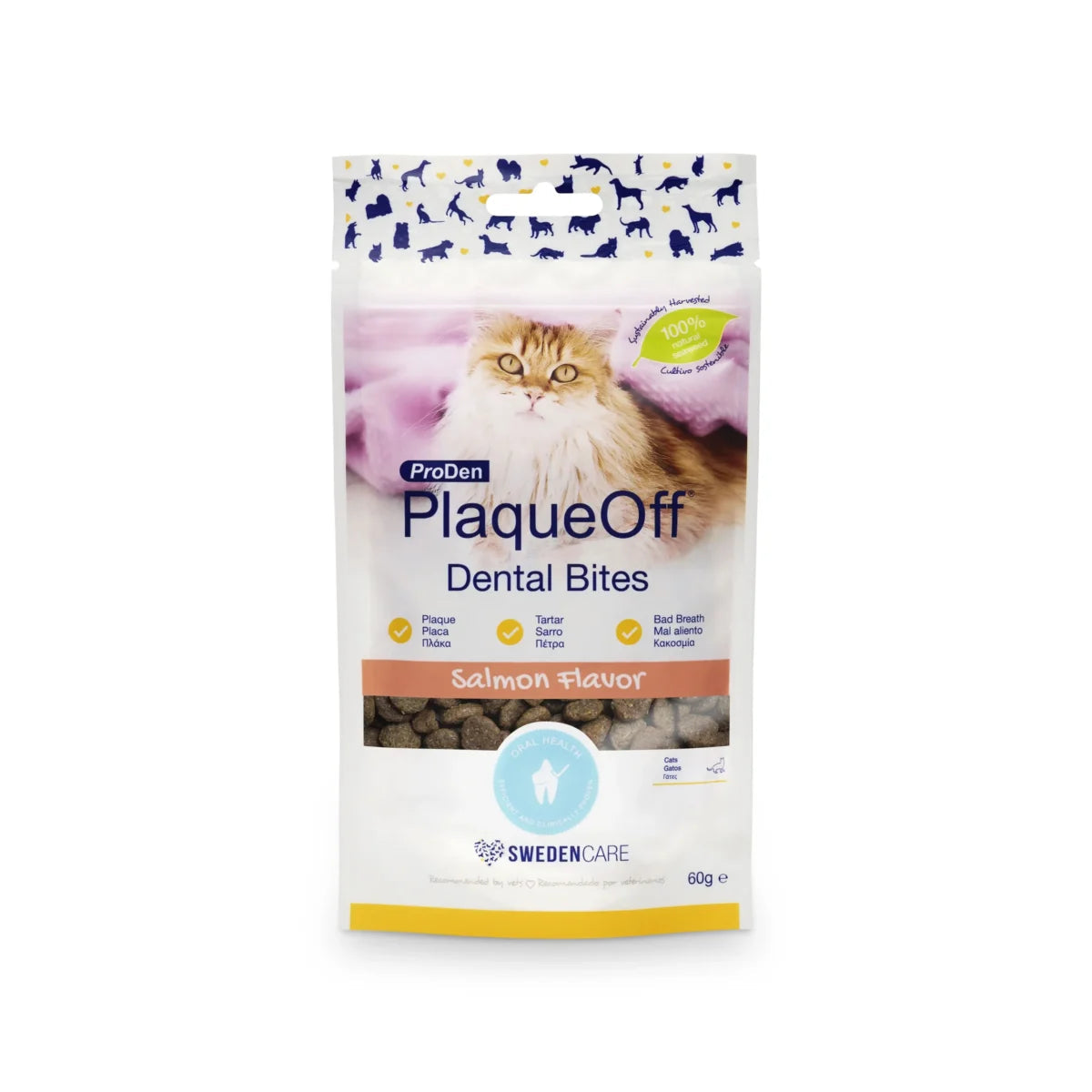 Swedencare Plaqueoff Dental Croq. Gato Salmón 60g