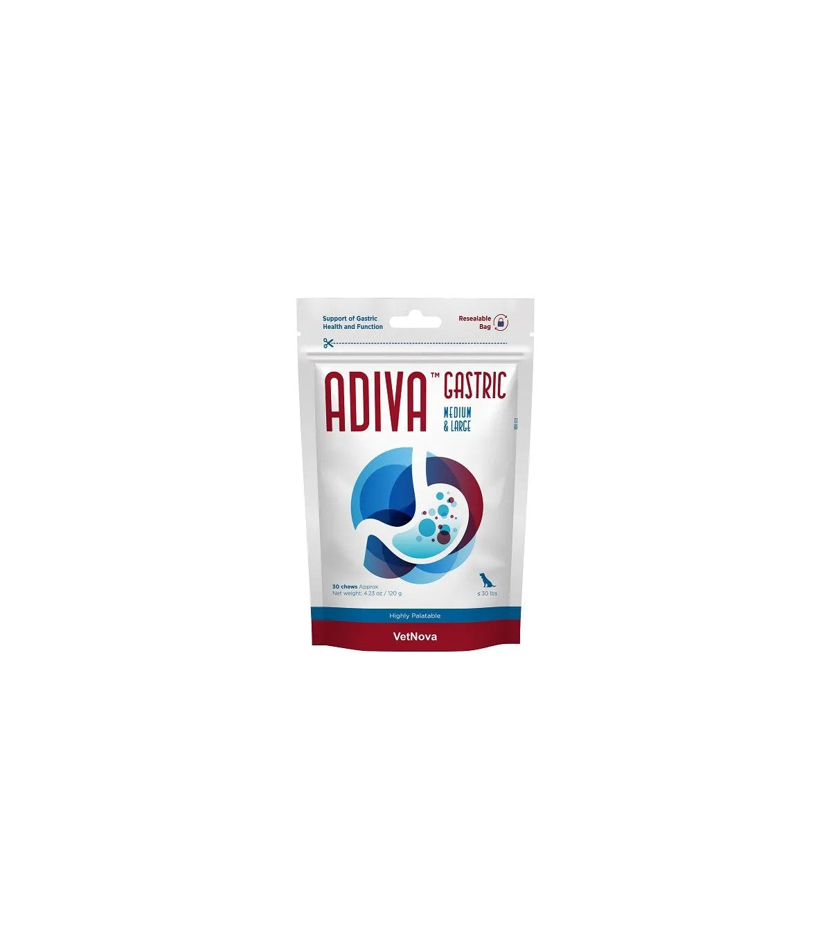 Vetnova Adiva Gastric Masticables Medianas y Grandes 30 Chews