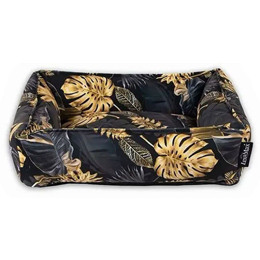 Lex&Max Dubai Cama para Perros Negro y Dorado 70 x 55 cm