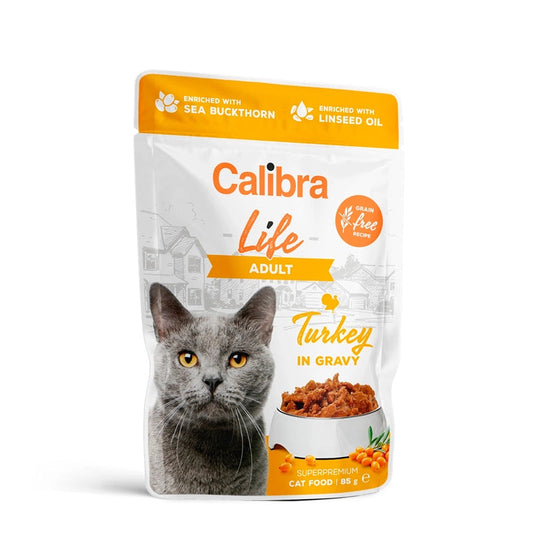 Calibra Cat Life Pouch Adult Turkey in Gravy 28 pouches of 85g