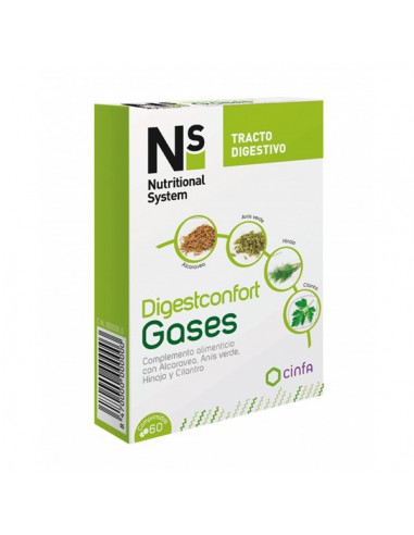Nutritional System Digestconfort Gases Suplemento 60 cápsulas
