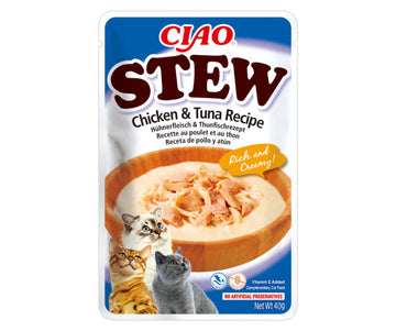 Churu Cat Pouch Pollo y Atún Estofado 12 sobres 480g