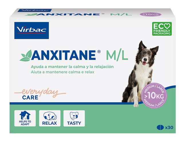 Virbac Sac Anxitane M/L Suplemento Antiestrés 30 comprimidos