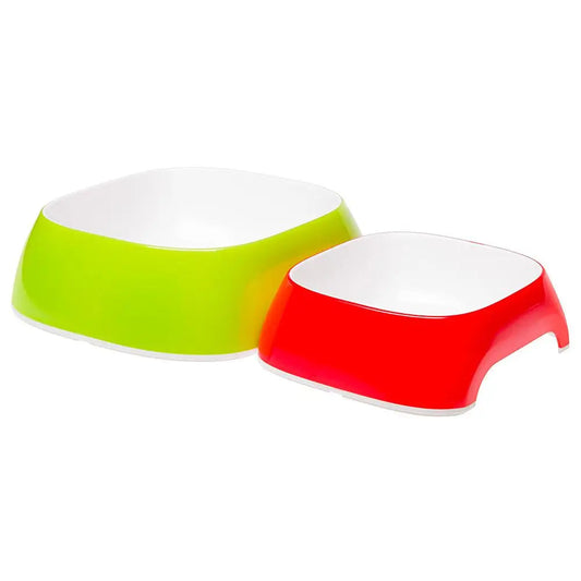Ferplast Glam Comedero Doble 0.75l Verde y Rojo