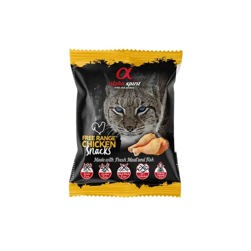 Alpha Snacks Feline Free Range Pollo Snacks de Carne 100gr
