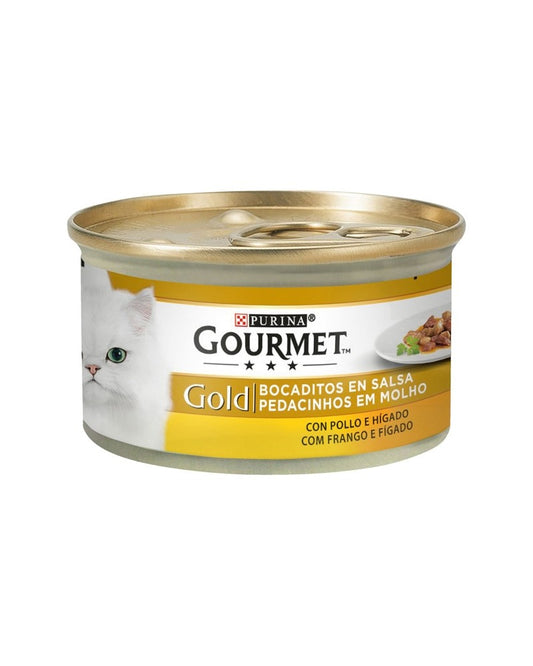 Purina Gourmet Gold Bites in Sauce Chicken and Liver Can 85g