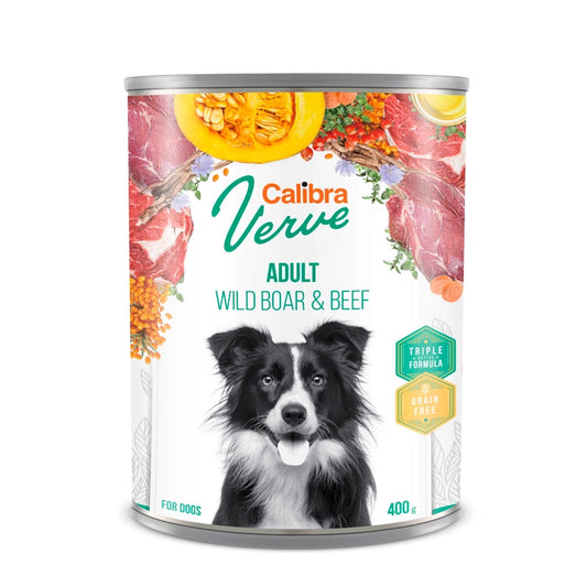 Calibra Dog GF Verve Adult Jabalí y Ternera Alimento Húmedo 2,4Kg