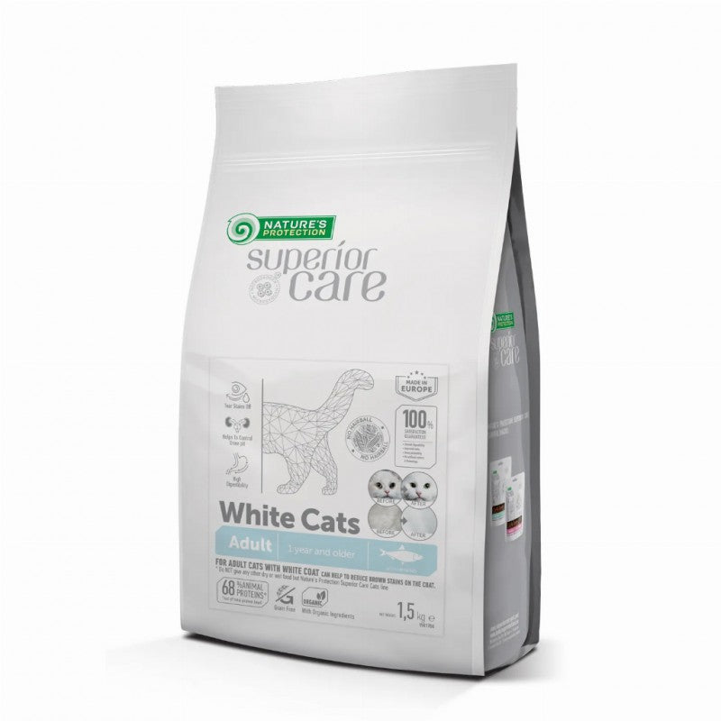 Natures Protection SC White Cat Adult All Breed GF Arenque 1,5kg