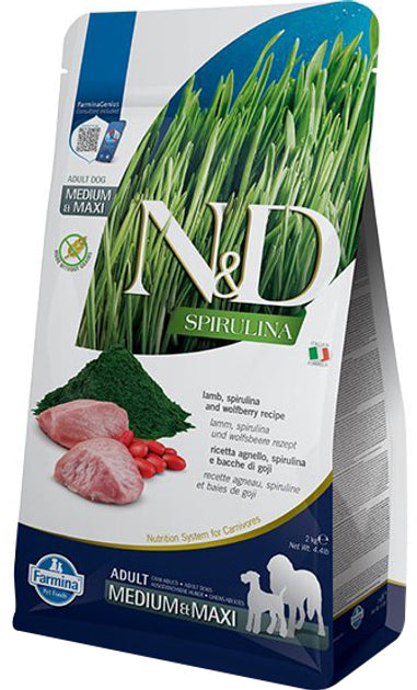 Farmina N&D Spirulina Cordero Pienso Sólido 2kg