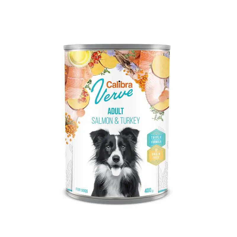 Calibra Dog GF Verve Adult Salmon and Turkey Wet Food 6 x 400g