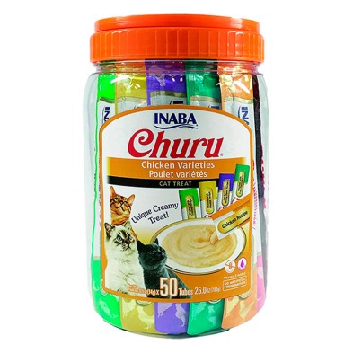 Churu Variedades de Pollo Snacks Cremosos para Gatos 50x14g