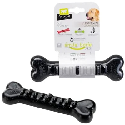 Ferplast Smile Bone L Juguete Dental para Perros Negro 240g