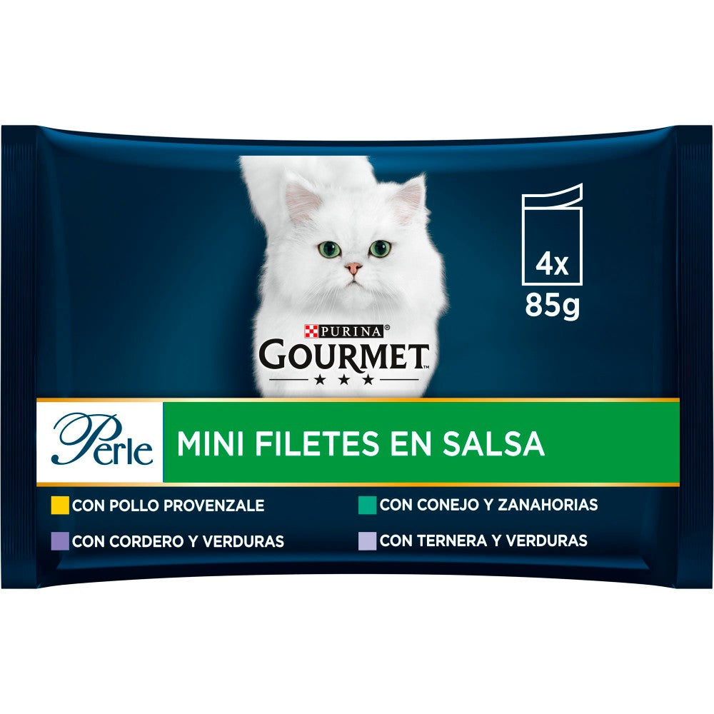 Gourmet Purina Perle Laminas Legumbres Cordero Alimento Húmedo 48 x 85g