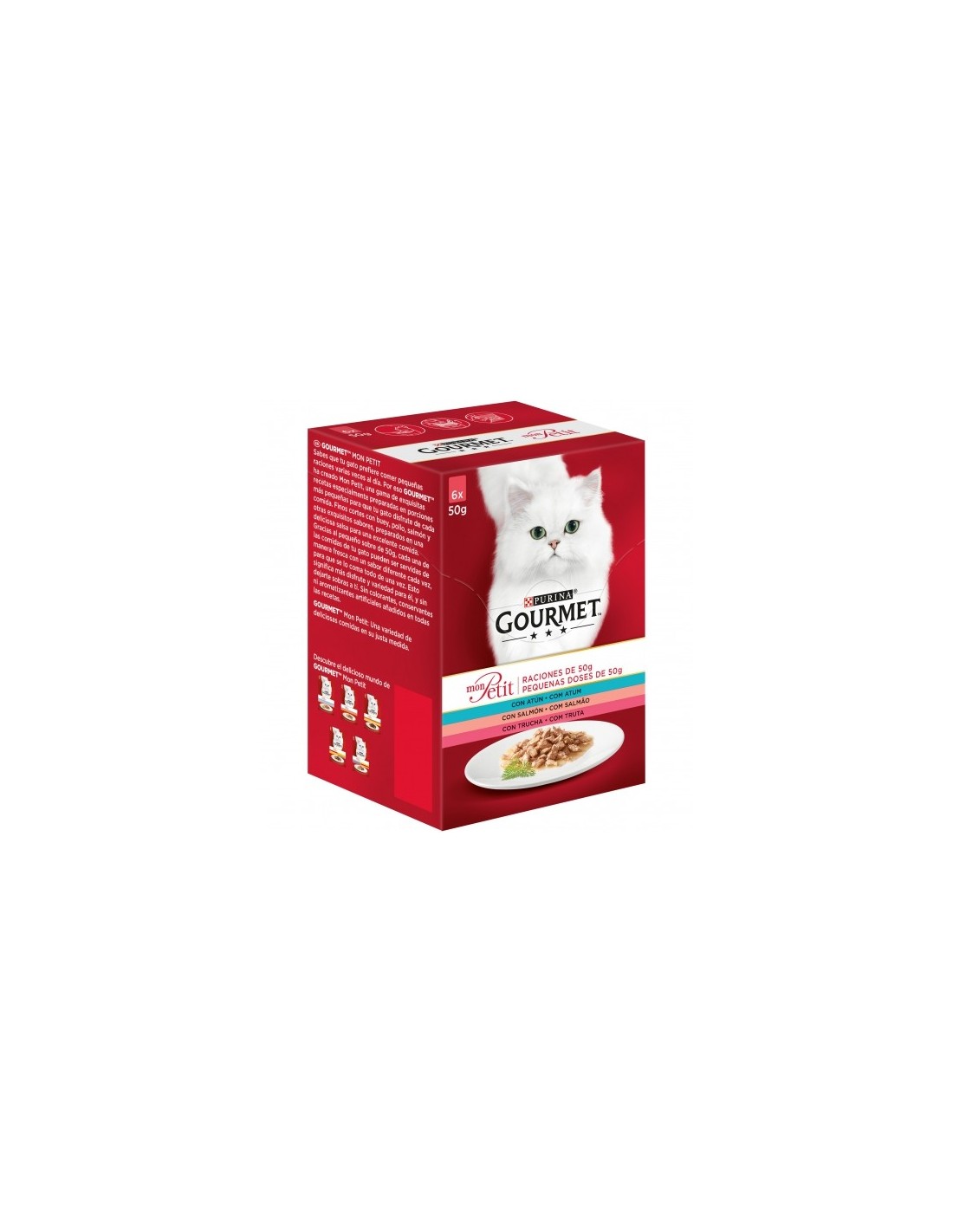Purina Gourmet Mon Petit Pescados, Comida Húmeda para Gatos Adultos 6 sachets 300g
