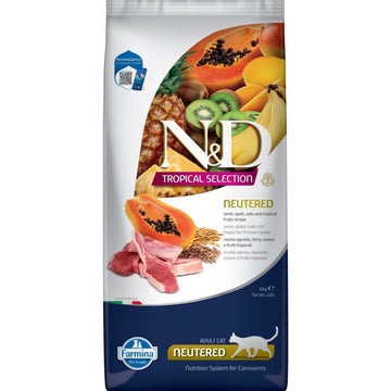 Farmina N&D Cat Tropical Selection Neutered Cordero Alimento Seco 10kg