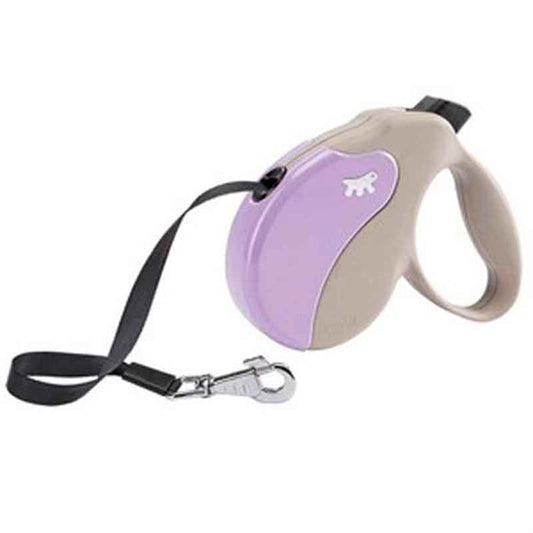 Ferplast Amigo M Tape Correa Extensible Lila Bej 5m