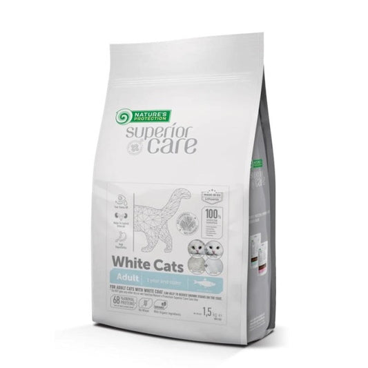 Natures Protection SC White Cat Adult All Breed GF Arenque 1,5kg