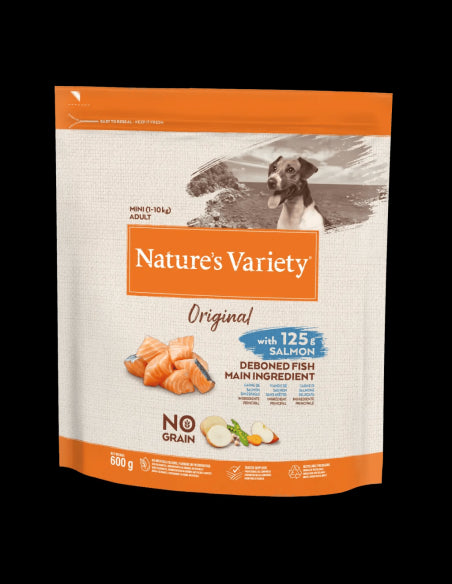Nature's Variety Salmón Granulado para Perros Adultos Mini 600g
