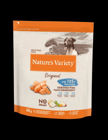 Nature's Variety Salmón Granulado para Perros Adultos Mini 600g