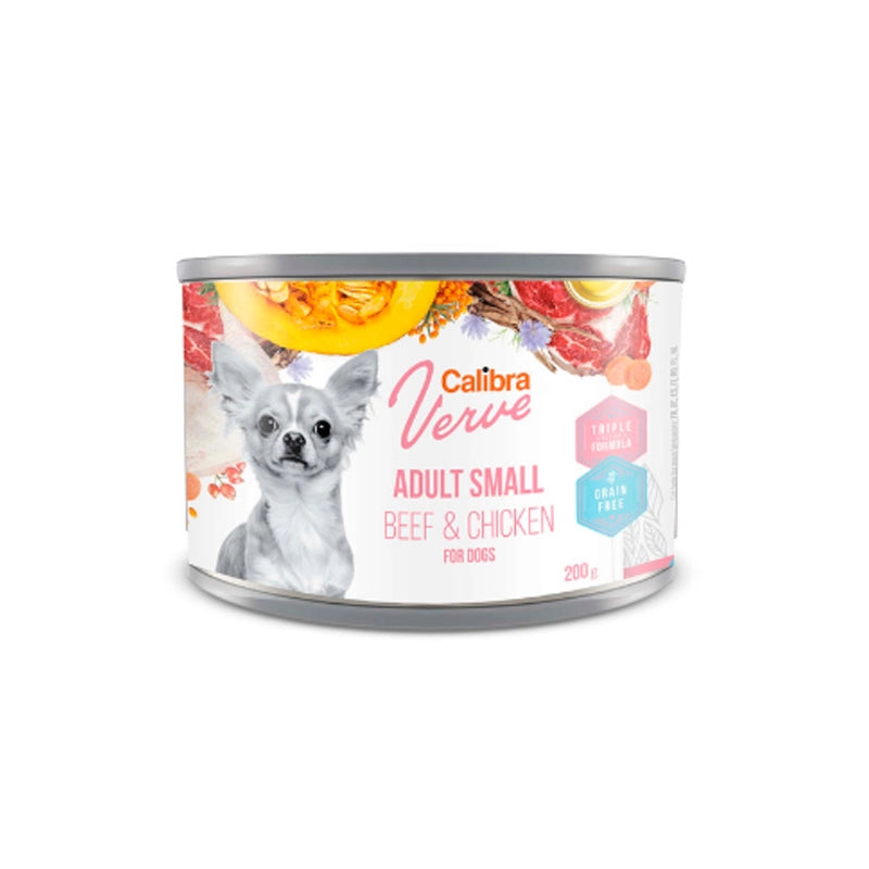 Calibra Dog GF Verve Adult Small Wet Food Beef Chicken 6 x 200g