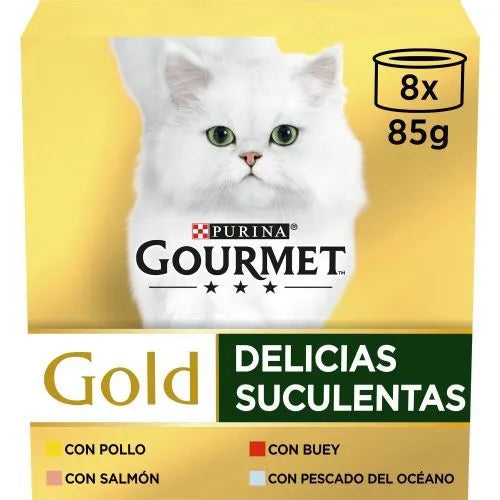 Purina Gourmet Gold Multi Delicias Comida Húmeda 8 latas de 85g