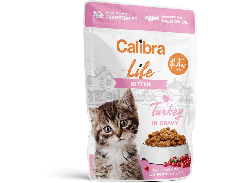 Calibra Cat Life Pouch Kitten Pavo En Salsa 28 sobres de 85g