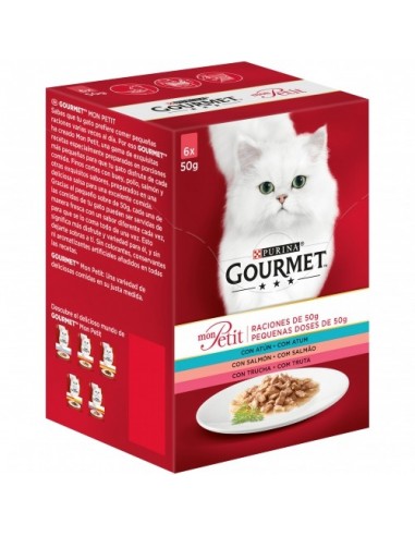 Purina Gourmet Mon Petit Fish, Wet Food for Adult Cats 6 sachets 300g