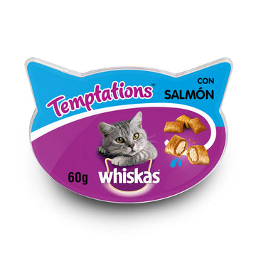 Whiskas Temptation Salmón Snack Húmedo 60gr 6 unidades