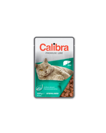 Calibra Cat Sterilised Pouch Liver Cat Food 24x100g