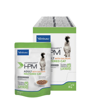 Virbac HPM Adult Cat Neutered Salmon Wet Food 12 x 85g