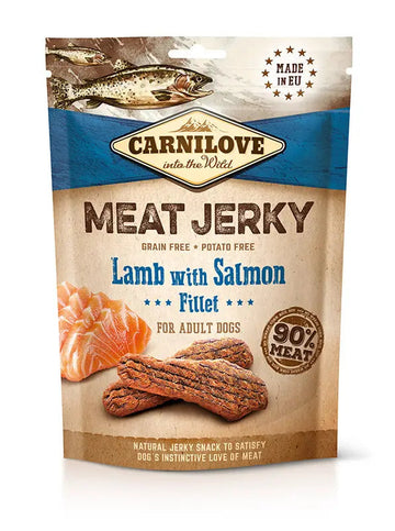 Carnilove Jerky Cordero y Salmón Alimento para Perros 12 bolsas de 100g