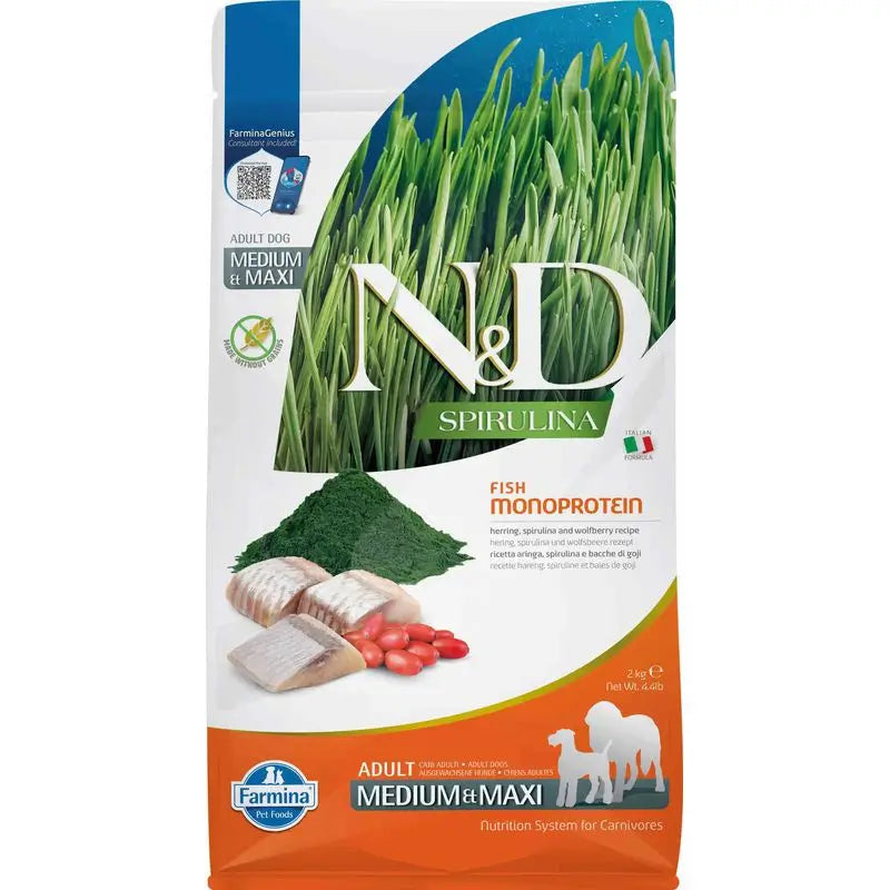 Farmina N&D Dog Spirulina Medium Maxi Arenque 2Kg