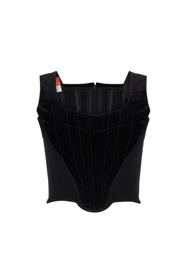 1980s Vivienne Westwood Red Label Black Velvet Corset